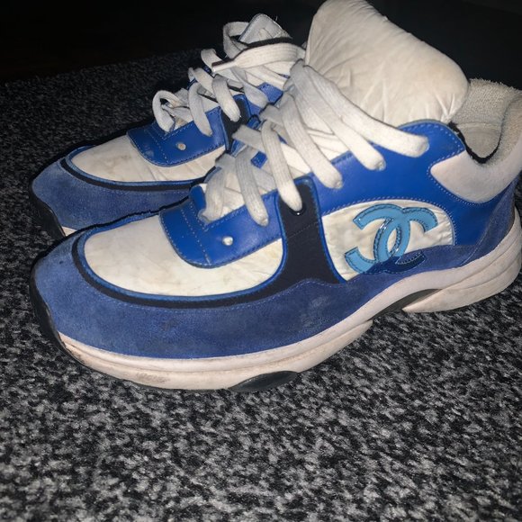 Blue and White Chanel Running Shoes - Picture 4 of 6
